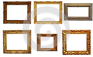 Antique isolated golden picture frame