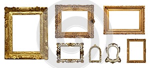 Antique isolated metal picture frame