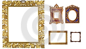 Antique isolated metal picture frame