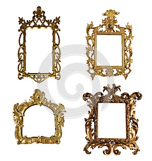 Antique isolated metal picture frame