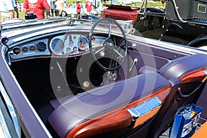 Antique italian car cabin interior