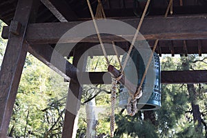 Antique japanese bell in the park