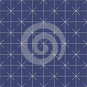 Antique japanese fancywork. Sashiko. Seamless pattern.