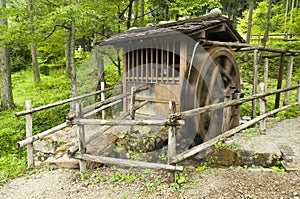 Antique japanese water mill