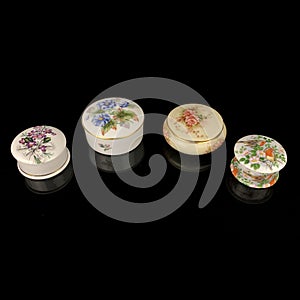 Antique jewelry box. set of boxes. hand painted retro jewelry box