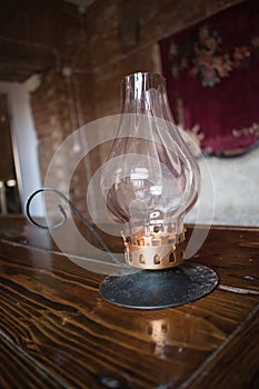 Antique kerosene lamp of the 19th century