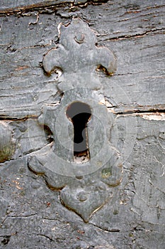 Antique Keyhole on a weathered door