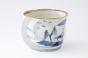 Antique kintsugi soba cup restored with gold 22k