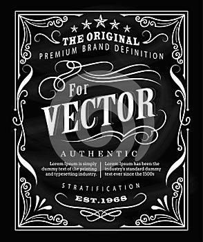 Antique label typography poster vintage frame blackboard design