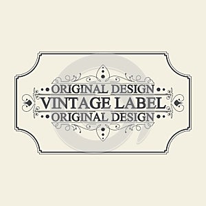 Antique label, vintage frame design, retro logo.