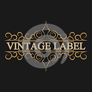 Antique label, vintage frame design, retro logo.