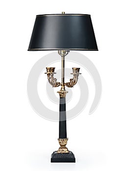 Antique Lamp with Black Shade