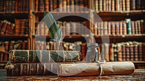 The Antique Library Desk.AI generated image