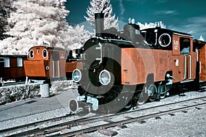 Antique locomotives.