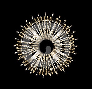 Antique lustre isolated on the black background