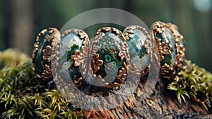 Antique Malachite bracelet with Floral Embellishments photo