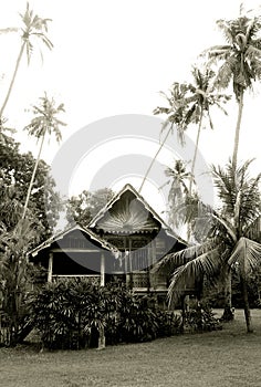 Antique Malaysian rural wooden house