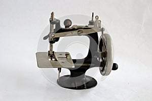 Antique manual hand crank sewing machine.