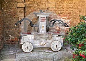 Antique Manually Operated Fire Pump, Croft Castle, Herefordshire. photo