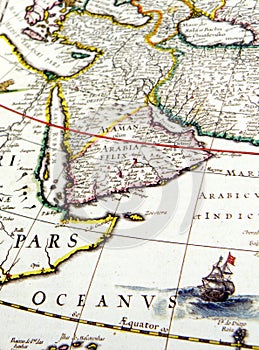 Antique map of Arabia photo