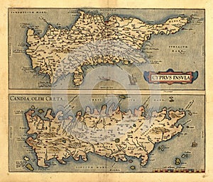 Antique Map of Cyrpus photo
