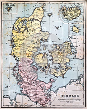 Antique Map of Denmark