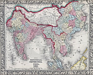 Antique map of Hindostan or India