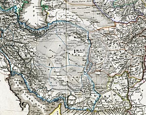 Antique Map of Iran Afghanistan