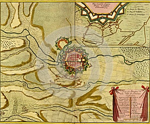Antique map of  Landau, Germany