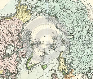 Antique Map of North Pole