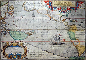Antique map of the Pacific Ocean