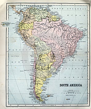 Antique Map of South America photo