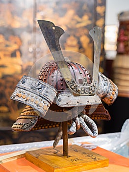 Antique Medieval Asian Helmet Kabuto: Japanese Theme