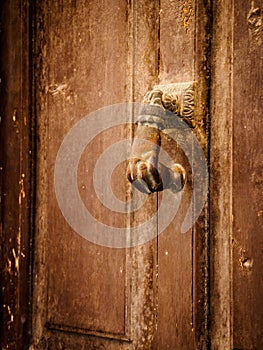 Antique Metal Door Knob of beautiful ocher colors