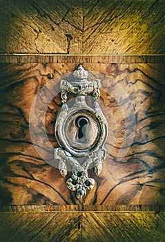 Antique metal keyhole