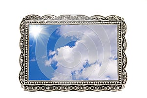 Antique metal picture and photo frame