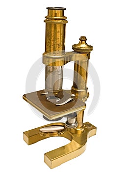 Antique Microscope Isolated with Clip Path