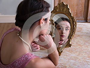 Antique mirror and classy lady