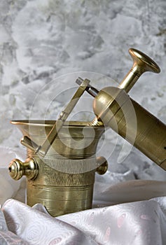 Antique mortar and grinder