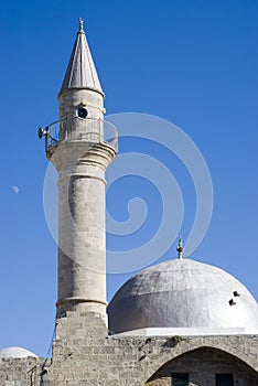 Antique mosque and moon