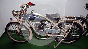 Antique motorcycle brand ESKA 98 ccm, 1926, motorcycle museum.