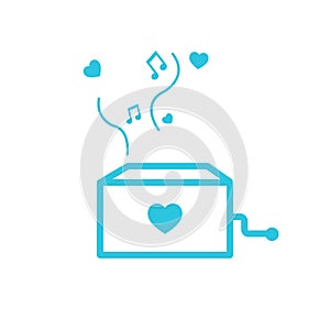 Antique Music Box. Isolated on white background.