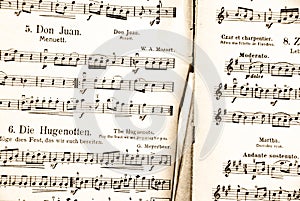 Antique music score photo