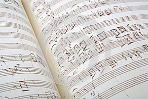 Antique music sheet background