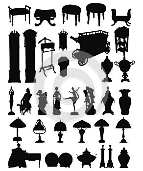 Antique Objects Silhouettes