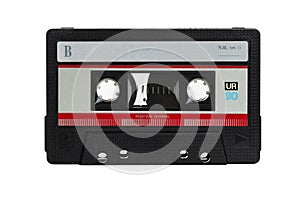 antique and obsolete audio cassette isolated on a white