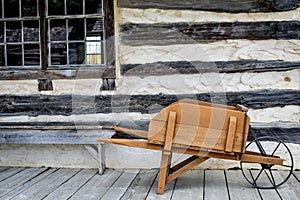 Antique Wooden Wheelbarrow, img