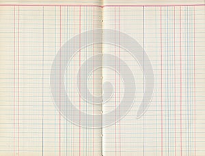 Antique old ledger paper pad with lines