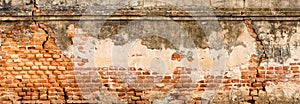 Antique and old red brick wall texture