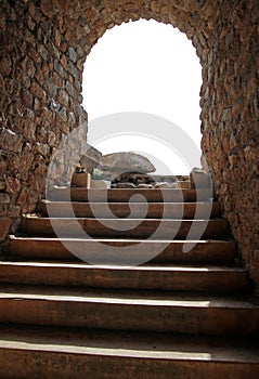 antique old stone stair